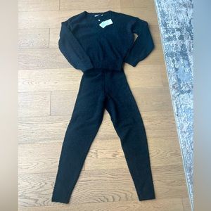 By Egreis two-piece fuzzy lounge set in black